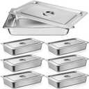 Dandat Full Size Steam Table Hotel Pans with Lid, 20.8 x 12.8 x 3.9 Inch
20.8 X 12.8 X 6 In, Thick Stainless Steel Restaurant Commercial Trays Steam Food Containers for Chafing Dish Buffet