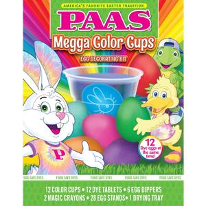 3x PAAS Megga Color Cups Egg Decorating Kit: Dye 12 Eggs at The Same Time!