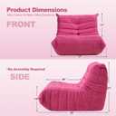 Bean Bag Chairs for Adults,Large Togo Chair,Comfy Bean Bag Couch, Dark Pink, Large, Teddy