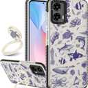 Boaretiu Cute Kawaii Case for Motorola Moto G 5G 2024 with Stand - Fashion Cool 360 Rotate Ring Holder Kickstand Design for Women Girls Boys Teens Girly Case for Moto G 5G, Fish