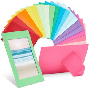 Juvale Paper Picture Frames Bulk 50 Pack - Multicolor Cardboard Easel Stands for DIY, Classroom Crafts & Photo Displays (4x6 In)