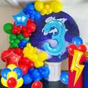 40 Inch Blue 3 Balloon Number, Latex Red Black Yellow Balloons, Mylar Lightning Balloons for Kids Cartoons Theme 3th Birthday Baby Shower Decorations