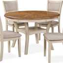 New Classic Furniture Mitchell 5-Piece Dining Set with 1 Table and 4 Chairs, Beige and Brown