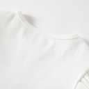 Girls Long Sleeve T-Shirt Cotton Rib-Knit Tees Toddler Stretch Basic Warm Round Neck Tops (White)