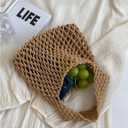 Verdusa Women's Hollow Out Crochet Bags Top Handle Beach Vacation Lightweight Small Handbag