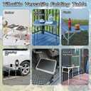 YihuiKo Folding Camping Table, Adjustable Height Folding Table, Portable Aluminum Small Folding Table with Carry Handle for Picnic, BBQ, Indoor, Office