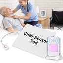 Chair Sensor Pad & Pager for Elderly Dementia Patients Caregiver Bed Alarm with 13.5" x 13.5" Motion Sensor Pad Fall Prevention for Elderly (Chair Pad)