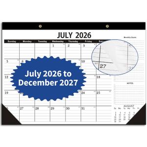 Desk Calendar 2026-2027,July 2026 to December 2027, Desk calendar 2026-2027 with to-do list,2027 Calendar 18 Months,Calendar 2026-2027-17" x 12" for Home or Office.