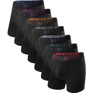 BAMBOO COOL Men's Ultra ComfortSoft Underwear, Moisture Wicking & Breathable No Ride Up Boxer Briefs with Fly, Multipack (Black, XXL)