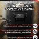 Kaedear Motorcycle Magnetic Phone Holder, Strong Neodymium Magnet, Aluminum, Stainless Steel Extension Arms, 360 Rotation, Scratch Protection, Mag Tank KDR-M35