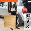 Foldable Boho Wooden Picnic Table, No Assembly Required 60" x 30" Portable Outdoor Indoor Low Picnic Table for Floor Camping, Seating, Beach, Backyard, BBQ, Seats 68 People