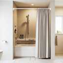 41 to 103 Inch Tension Curtain Rod No Drill White Shower Curtain Rod Extra Long Heavy Duty Tension Rod for Windows, Patio, Bathroom - Renter Friendly Adjustable Curtain Rods