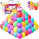 120 Pack Stress Balls, Slow Rising Stress Balls for Kids Adults, Stretchy Fidget Ball for Stress Relief, Hand Therapy Sensory Squishy Ball, Classroom Prize Box Party Favors (1.6 In)