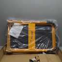 LEADALLWAY Foldable Push Cart Platform Cart 330lbs Capacity 4 Wheels 28.7x18.5x32.3inches Yellow Small Flatbed Cart