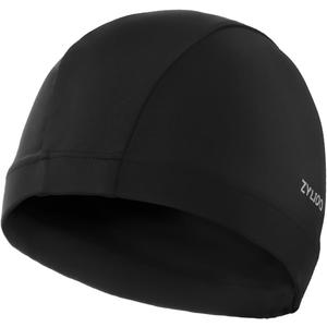 Zylioo Oversize XXL Cloth Swim Cap,Large Fabric Swimmer Caps for Big Heads,Breathable High Elasticity Swimming Cap (Black)