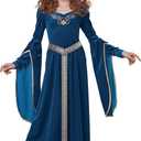 Medieval Princess Girls Costume (Large, Teal)