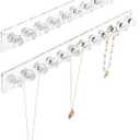 Heesch Necklace Holder, Acrylic Necklace Hanger, Wall Mount Necklace Organizer, Jewelry Hooks for Necklaces, Bracelets, Chains (2-pack Clear)