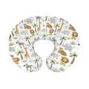Baby Boy Girl Nursing Pillow Cover Safari African Animal, Jungle Elephant Lion Giraffe Tiger Zebra Rhino Breastfeeding Pillowcase, Bottle Feeding Pillow Slipcover Cover Only (One size)