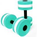 Timoo Aquatic Dumbells Set of 2 Water Dumbbells for Water Aerobics Water Weights for Pool Exercise Set High-Density EVA-Foam Pool Dumbbells, Cyan