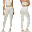 NANJI Seamless Leggings for Women - Scrunch Butt Lifting No Front Seam Mid Waist Squat Proof Active Workout Gym Yoga Pants (Beige, S)