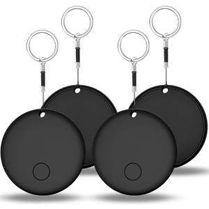 Air Tracker Tags 4 Pack Key Tracker Works with Find My (iOS only), Luggage Tracker, Tag Locator for Keys, Backpack, Wallet, Replaceable Battery, Waterproof