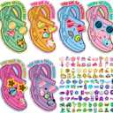 Valentines Day Cards for Kids School 48 Sets Valentine's Day Cards with 96Pcs Shoe Charms Valentines Shoe Accessories Clog Decor Valentine Greeting Card for Classroom Exchange Gifts Party Favor