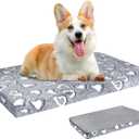VANKEAN Reversible Dog Crate Mat, Stylish Bed with Waterproof Linings and Removable, Washable Cover, Firm Support Pad for Small to XX-Large Dogs, Grey