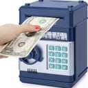 Piggy Bank for Boys,Refasy Electronic Piggy Banks Password Money Saving Box Gifts for 11 Year Old Boy Money Bank Toy Birthday Gifts for Boys Girls Kids Safe Cash Coin Can(Navy)