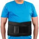 PAZAPO Back Brace Lumbar Support Belt for Lower Back Pain Relief - Waist Belt for Men and Women - Plus Size Back Brace for Sciatica, Herniated Disc,Black,6XL(Waistline:65-76 Inch)