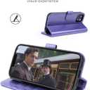 OCASE Compatible with iPhone 14 Wallet Case, PU Leather Flip Folio Case with Card Holders RFID Blocking Kickstand [Shockproof TPU Inner Shell] Phone Cover 6.1 Inch 2022 (Purple)