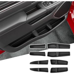8PCS Door Bottom Storage Box Compatible with 2019-2025 Dodge Ram 1500 Door side Insert Organizer Silicone Phone Pocket Replacement for 2019-2025 Dodge Ram 1500 Accessories