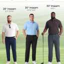 Big and Tall Mens Golf Pants 30 Inseam Stretch Work Dress Slacks Lightweight Casual Trousers with Pockets (Black, L) 54x30 