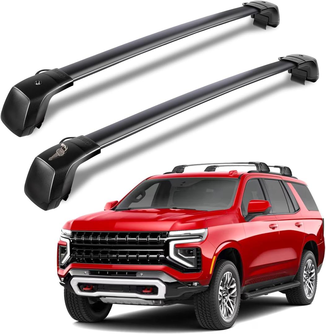 350 LBS Lockable Roof Rack Cross Bars Compatible with 2021-2026 Chevrolet Chevy Tahoe & Suburban/GMC Yukon XL/Cadillac Escalade ESV, Heavy Duty Aluminum Crossbars Cargo Bike Carrier Bars