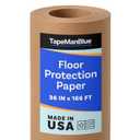 TapeManBlue Floor Protection Paper, 36 inch x 166 ft Roll, Made in USA, 69# Brown Rosin Masking Paper Roll, 100% Recycled, Thick Floor Covering for Painting, Moving, and Construction