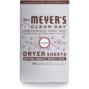 Mrs. Meyer's Clean Day Dryer Sheets Lavender, 80 CT