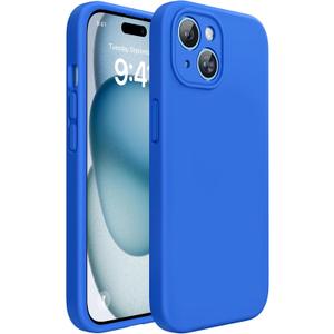 Miracase Compatible with iPhone 15 Case, [Soft Anti-Scratch Microfiber Lining], Liquid Silicone Case Gel Rubber Shockproof Drop Protection Phone Case for iPhone 15, Mediterranean Blue