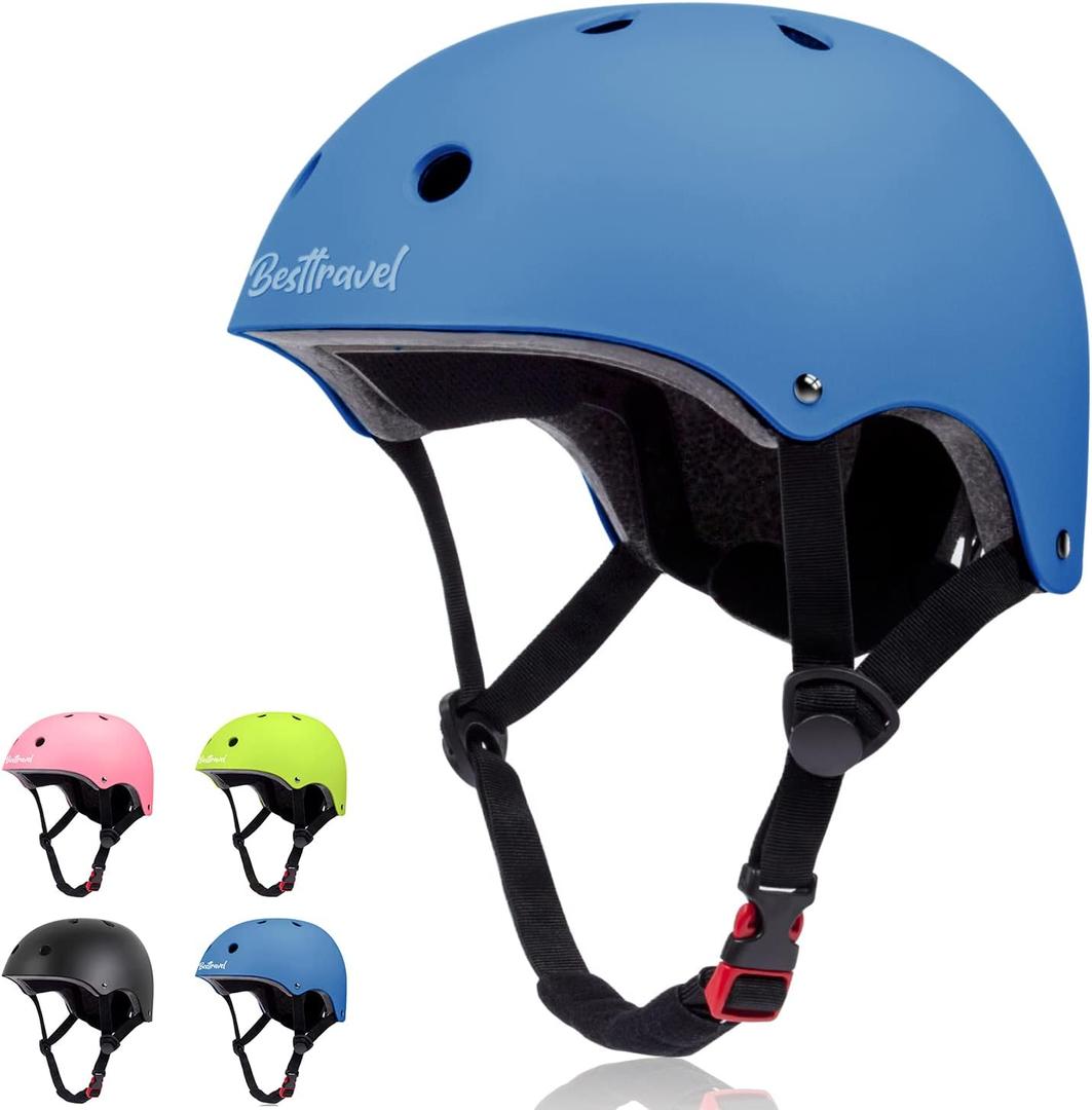 Besttravel Kids Helmet, Toddler Adjustable Kids Ages 3-8 Years Old Boys Girls Multi-Sports Safety (Blue)