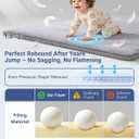 SEPARO Thick Baby Play Mat for Floor,50 x 50 Playpen Mat,Tummy Time Foam Mats,Ultra Soft Support & Plush Feel,Easy Care with Non-Slip Cushioned for Infant,Kids and Toddler Crawling,Grey