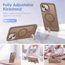 Compatible with iPhone 14 Pro Case [Compatible with Mag-Safe][Adjustable Kickstand][Military Grade Drop Protection] Translucent Phone Case for iPhone 14 Pro,Desert Gold