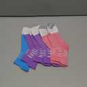 IRAMY Compression Ankle Support Socks Women - Coolmax Wicking, Cushioned Athletic, Plantar Fasciitis Relief 2/3/6 Pairs (Medium, Pink+purple+light Blue(3 Packs))
