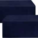 HolidayIdeas 2 Pack Fitted Table Clothes - 48 x 24 Inch - Navy Rectangle Tablecloths for 4 Foot Tables, Polyester Fabric Table Covers for Parties, Holiday Dinner, Wedding, Trade Show