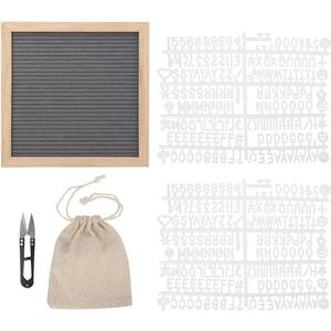 Letters Message Board Felt Letter Board Changeable Letters Numbers Wooden Letter Board for Milestones Office Room Decoration Prop(Gray)