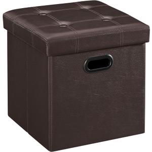 SONGMICS MAZIE Collection - 15 Inches Ottoman with Storage, Footstool, Storage Ottoman with Metal Grommet Handles, Load 660 lb, for Dorm, Living Room, Bedroom, Synthetic Leather, Brown ULSF30Z SONGMICS MAZIE Collection - 15 Inches Ottoman with Storage, Footstool, Storage Ottoman with Metal Grommet Handles, Load 660 lb, for Dorm, Living Room, Bedroom, Synthetic Leather, Brown ULSF30Z