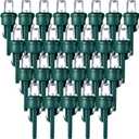 Honoson 48 Count 5 mm Winter LED Replacement Bulbs Bulk Wide Angle Winter LED Light Bulbs String Replacement Festival Light Garland Outdoor Tree Home Decoration (Green Base with Cold White Bulb)
