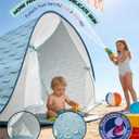 Baby Beach Tent, 2026 Upgrade Pop Up UPF 50+ UV Protection Sun Shelter Canopy with Mosquito Net Portable Outdoor Shade Summer Essentials for Babies & Toddlers- Blue