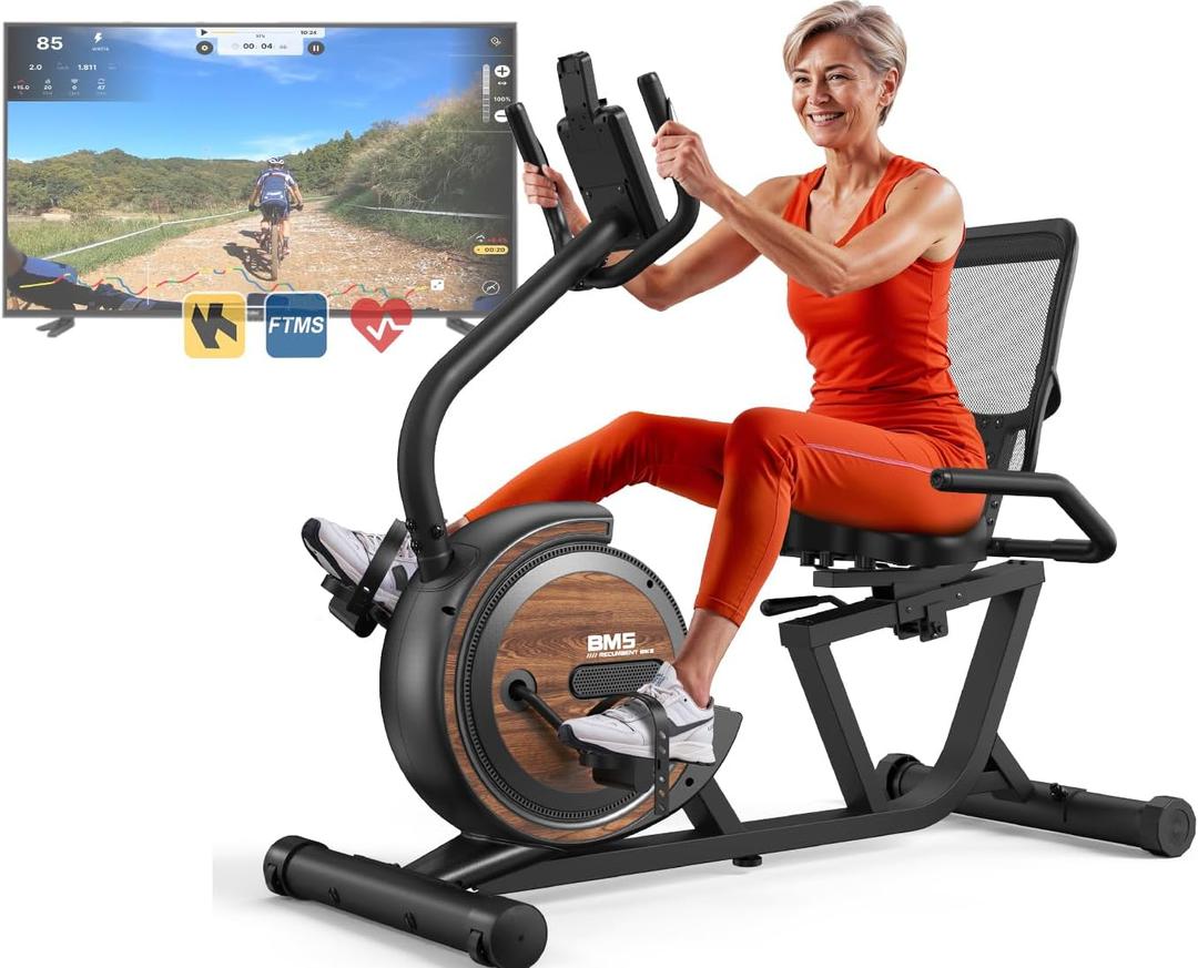 Recumbent Exercise Bikes for Home for Seniors: 150KG Weight Capacity, Self-illumination Green Large Numbers, Spacious Seat & Backrest Support for Ultimate Comfort