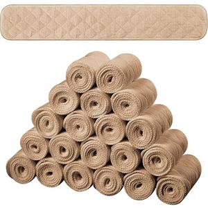Toulite 20 Pcs Bra Liners for Sweat 18x3 Inch 3 Layer Washable Rectangle Cotton Under Breasts Pads for Women Absorb Sweating (Khaki)