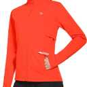 Baleaf Women's Fleece Running Jacket Water Resistant Full Zip Winter Cold Weather Gear Thermal Cycling Workout Jackets Orange S