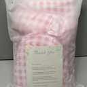 Gingham Duvet Cover Queen Size, 3 Pieces Soft Breathable Microfiber Plaid Comforter Cover with Zipper Closure & 2 Pillow Shams, Ruffle Farmhouse Vintage Decor, Pink