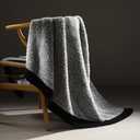 Amlie Home Knit Throw Blanket for Couch, Super Soft Fuzzy Blanket for Sofa, Luxury Cozy Fluffy Throw for Room Decor, 50" x 60", Heather Black